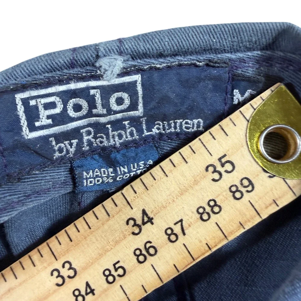 Vintage‎ Polo Ralph Lauren RPL 91-M Hat Blue Made in USA Cotton Baseball Cap M